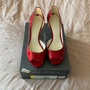 Via Spiga Red “Malibu” patent leather heels